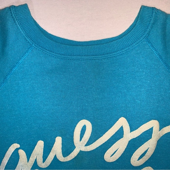 Guess Jeans Vintage Crewneck Sweatshirt 80s 90s Light Teal XL - Picture 6 of 10